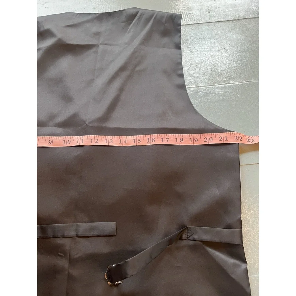 Gioberti Black Formal Tailored Suit Vest Mens Large Satin Back Waistcoat NWT